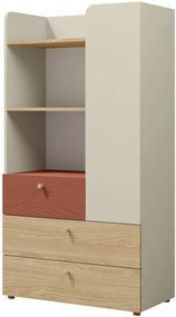 Βιβλιοθήκη Yuki 1D 3S-Korali - 80.00Χ40.00Χ150.00cm