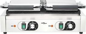 vidaXL Τοστιέρα Διπλή Ραβδωτή Panini 3600 W 57 x 30,5 x 20 εκ.