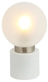 Επιτραπέζιο Φωτιστικό E14 Οπάλ Marka Globo Lighting 21003WN Λευκό-Ασημί