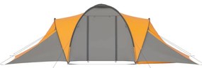 vidaXL Σκηνή Camping 6 Ατόμων Γκρι / Πορτοκαλί