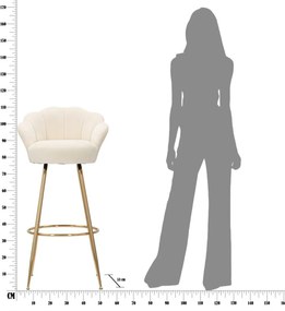 Σκαμπό Μπαρ Μπεζ/Χρυσό VIENNA Μπεζ και Χρυσό 53x55x110