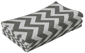 Outsunny Εξωτερικό Χαλί, Αδιάβροχο, Διπλής Όψης, Υψηλής Ποιότητας Συνθετική Ίνα, Ανοιχτό Γκρι+Λευκό, 121 x 182 εκ.