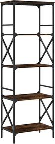 vidaXL Βιβλιοθήκη 5 Επιπέδων Καπνιστή Δρυς 59x35x171 εκ. Επεξεργ. Ξύλο