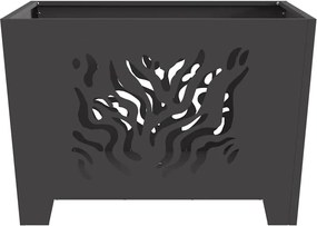 vidaXL Φωτιά Μαύρο 60 x 60 x 40 cm Ατσάλι