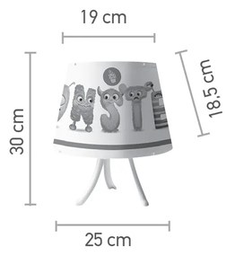 Επιτραπέζιο φωτιστικό από λευκό μέταλλο και καπέλο D:30cm (3025)