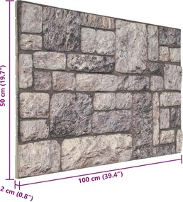 vidaXL Πάνελ τοίχου 10 τμχ. 100 x 50 cm Γκρι και Λευκό Αφρός EPS