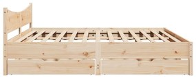 vidaXL Πλαίσιο Κρεβατιού με Συρτάρια 180x200 εκ. Μασίφ Ξύλο Πεύκου