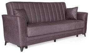 Καναπές-κρεβάτι με αποθηκευτικό χώρο τριθέσιος Anna γκρι σκούρο ύφασμα 227x85x97