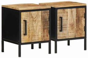 Κομοδίνο 2 pcs Καφέ και Μαύρο 30 x 30 x 40 cm