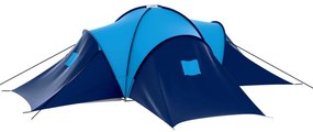 vidaXL Σκηνή Camping 9 Ατόμων Σκούρο Μπλε / Μπλε Υφασμάτινη