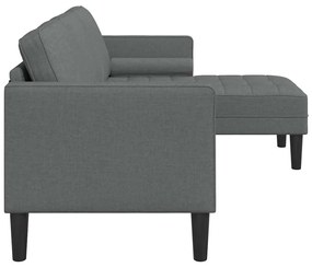 vidaXL Σετ Καναπέ Σκούρο Γκρι 173 x 131 x 67 εκ ύφασμα