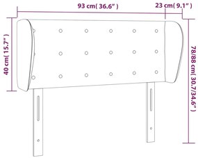 Κεφαλάρι με Πτερύγια Σκούρο Γκρι 93x23x78/88 εκ. Βελούδινο 3117615