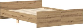 vidaXL Πλαίσιο κρεβατιού χωρίς στρώμα 135x190 εκ. Επεξεργασμένο Ξύλο