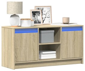 vidaXL Έπιπλο Τηλεόρασης με LED Sonoma Δρυς 100x34x50 εκ. Επεξ. Ξύλο