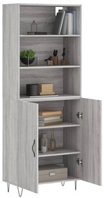 vidaXL Ντουλάπι Γκρι Sonoma 69,5 x 34 x 180 εκ. Επεξεργασμένο Ξύλο