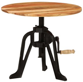 Βοηθητικό Τραπέζι 60x(42-62) εκ. Μασίφ Ξύλο Ακακίας/Χυτοσίδηρος - Καφέ