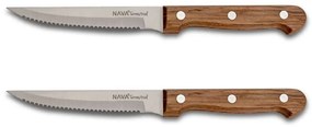Μαχαίρι Κρέατος Terrestrial (Σετ 2Τμχ) 10-058-047 21,5cm Inox-Brown Nava Steel,Wood