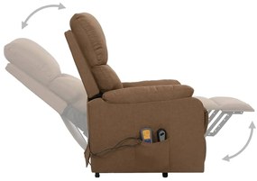 vidaXL Πολυθρόνα Μασάζ με Ανύψωση Taupe Υφασμάτινη