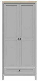 Ντουλάπα Boston DZ105, Γκρι, Ανοιχτό χρώμα ξύλου, 203x90x55cm, 83 kg, Πόρτες ντουλάπας: Με μεντεσέδες | Epipla1.gr