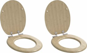 vidaXL Λεκάνη 2 pcs Ανοιχτό Χρώμα Μπαμπού 44 x 38 εκ.