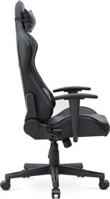 Καρέκλα γραφείου Gaming Alonso Megapap από τεχνόδερμα χρώμα μαύρο 67x70x125/135 εκ.