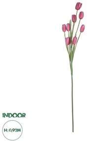 Artificial Garden PINK TULIP BRANCH 21319 Τεχνητό Διακοσμητικό Κλαδί Ροζ Τουλίπα Y92cm Globostar-21319-Ροζ 21319