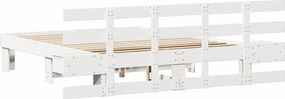 vidaXL Σκελετός Κρεβατιού Λευκό 140 x 200 cm Στερεά ξυλεία πεύκου