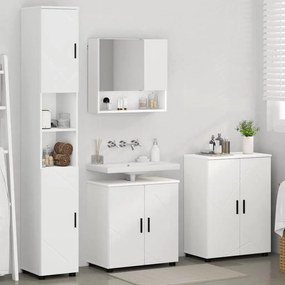 vidaXL Σετ Επίπλων Μπάνιου 4 pcs Λευκό Επεξεργασμένο ξύλο &amp; Μέταλλο