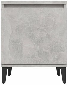 vidaXL Κομοδίνο Γκρι Σκυροδέματος 40 x 30 x 50 εκ. με Μεταλλικά Πόδια