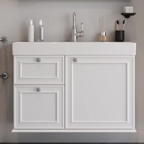 Έπιπλο Μπάνιου Πάγκος Με Νιπτήρα Stella 100 S3BSTE100WHM 98×45.5x70cm White Κεραμικό,Mdf