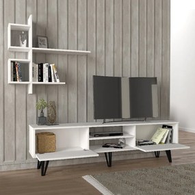 Σύνθεση τηλεόρασης Salerno Megapap χρώμα λευκό 180x35x51εκ.