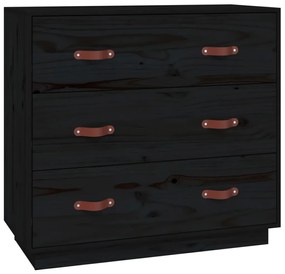 vidaXL Ντουλάπι Μαύρος 80x40x75 εκ. από Μασίφ Ξύλο Πεύκου