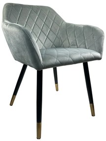 Καρέκλα Τραπεζαρίας ArteLibre ESPERANZA Γκρι/Μαύρο Βελούδο/Μέταλλο 56x60x81cm