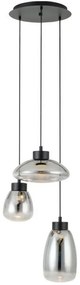 Φωτιστικό Οροφής 39784 Sarnarra Led/3 Black-Clear Eglo Metal, Glass