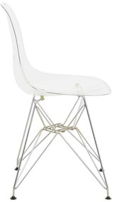 Καρέκλα Adelle pakoworld PP διάφανο-inox πόδι 46x55x81εκ