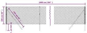 vidaXL Συρματόπλεγμα Περίφραξης Ασημί 1 x 10 μ.