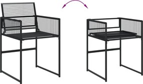 vidaXL Σετ Τραπεζαρίας Κήπου 9 τεμ. Μαύρο από Συνθετικό Ρατάν