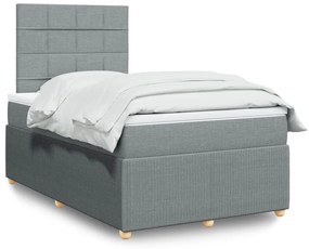 ΚΡΕΒΑΤΙ BOXSPRING ΜΕ ΣΤΡΩΜΑ ΑΝΟΙΧΤΟ ΓΚΡΙ 120X200 ΕΚ. ΥΦΑΣΜΑΤΙΝΟ 3294323