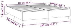 Πλαίσιο Κρεβατιού Boxspring Γκρι 180x200 εκ. Συνθετικό Δέρμα - Γκρι