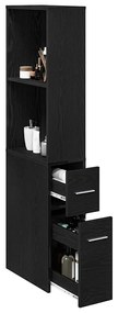 vidaXL Στενός ντουλάπι μπάνιου Μαύρη δρυς 22 x 41 x 135 εκ