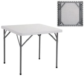 BLOW Τραπέζι Συνεδρίου - Catering Πτυσσόμενο, Μέταλλο Βαφή Γκρι, HDPE Άσπρο  86x86x74cm [-Άσπρο/Γκρι-] [-Μέταλλο/PP - ABS - Polywood-] ΕΟ173