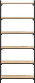 vidaXL Βιβλιοθήκη 6 Επιπέδων Sonoma Δρυς 80x30x188 εκ. Επεξεργ. Ξύλο