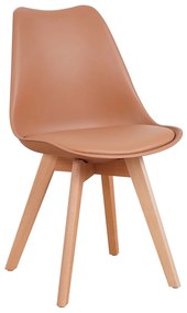 Καρέκλα ArteLibre GROUGH Μπεζ PP/PU/Ξύλο 49x56x83cm
