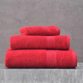 Πετσέτα Illusion Σετ 5τμχ Red Ρυθμός Towels Set 70x140cm 100% Βαμβάκι