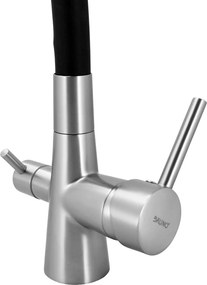 BRUNO μπαταρία πάγκου κουζίνας BRN-0239, τρίοδη, αναμεικτική, μαύρη/ασημί