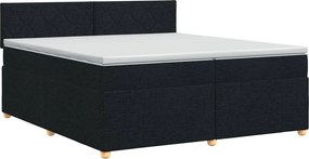 vidaXL Κρεβάτι box spring με στρώμα Μαύρο 200 x 200 cm Ύφασμα