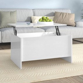 vidaXL Τραπεζάκι Σαλονιού Γυαλ. Λευκό 80x55,5x41,5 εκ. Επεξεργ. Ξύλο