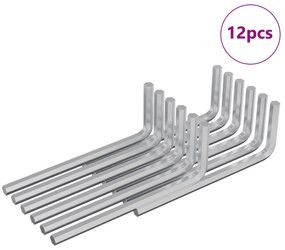 vidaXL Εξαγωνικό Κλειδί 12 pcs Ασημί 32 x 86 χιλ. Ατσάλι