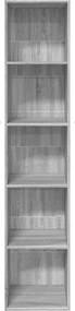 vidaXL Βιβλιοθήκη Γκρι Sonoma 40x30x189 εκ. από Επεξεργ. Ξύλο
