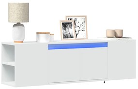 vidaXL Έπιπλο Τοίχου Τηλεόρασης με LED Λευκό 135x31x39,5 εκ.